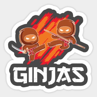 Ginjas Funny Gingerbread Christmas Ninjas Sticker